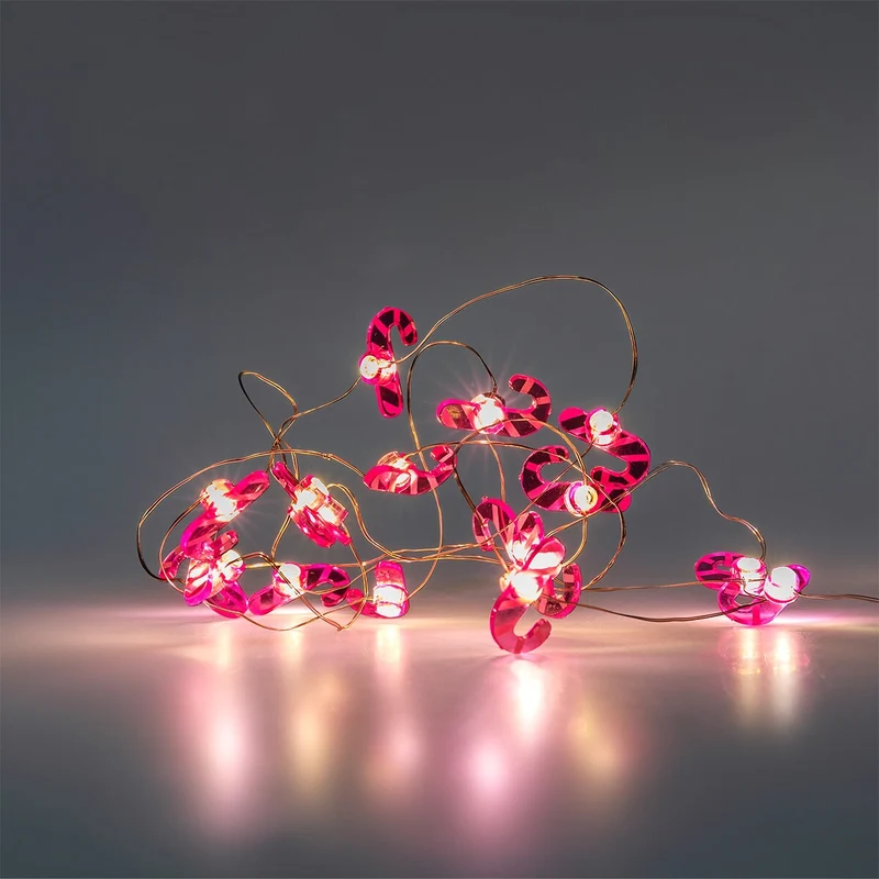 String lights with candy canes
