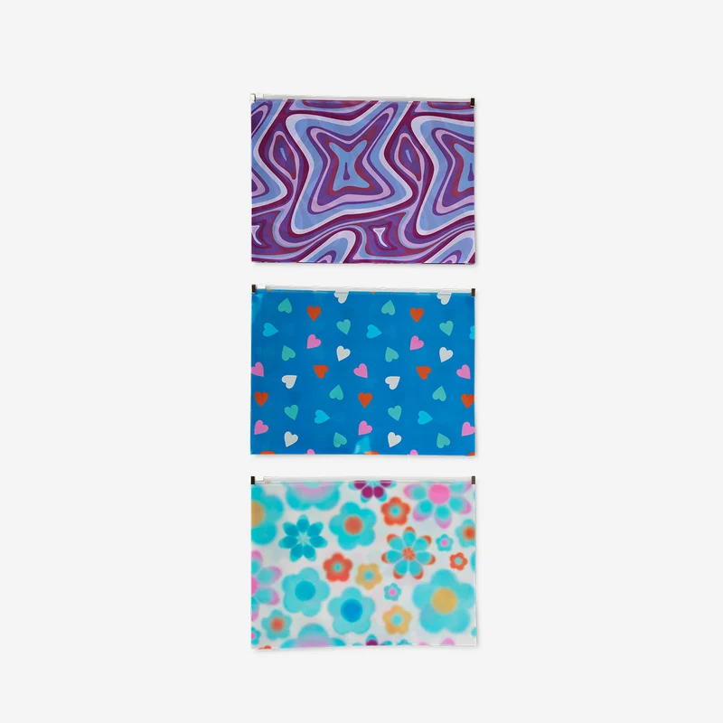 A4 document pockets in fun designs - 3 pcs