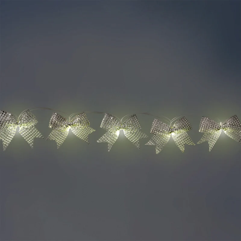 String lights - Silver bows