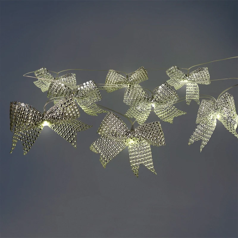 String lights - Silver bows