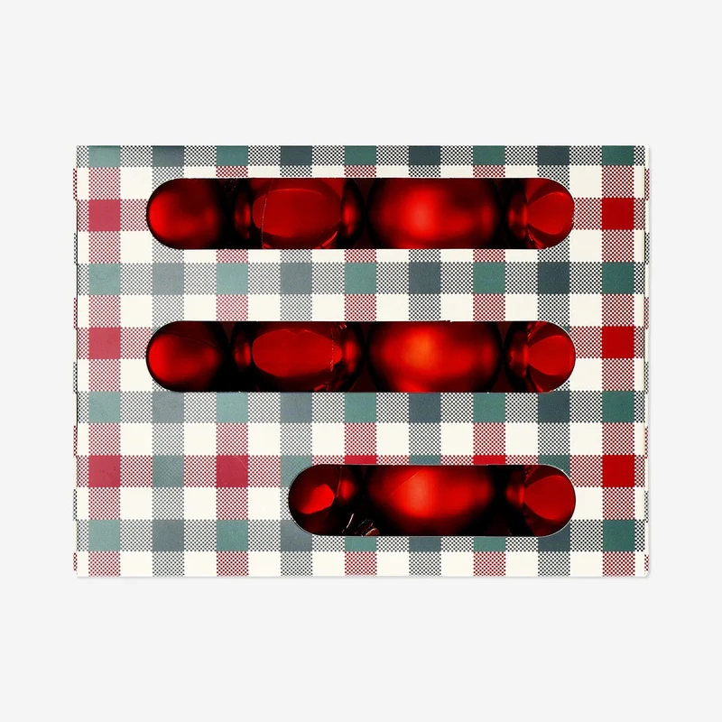 Red medium baubles in plastic - 16 pcs