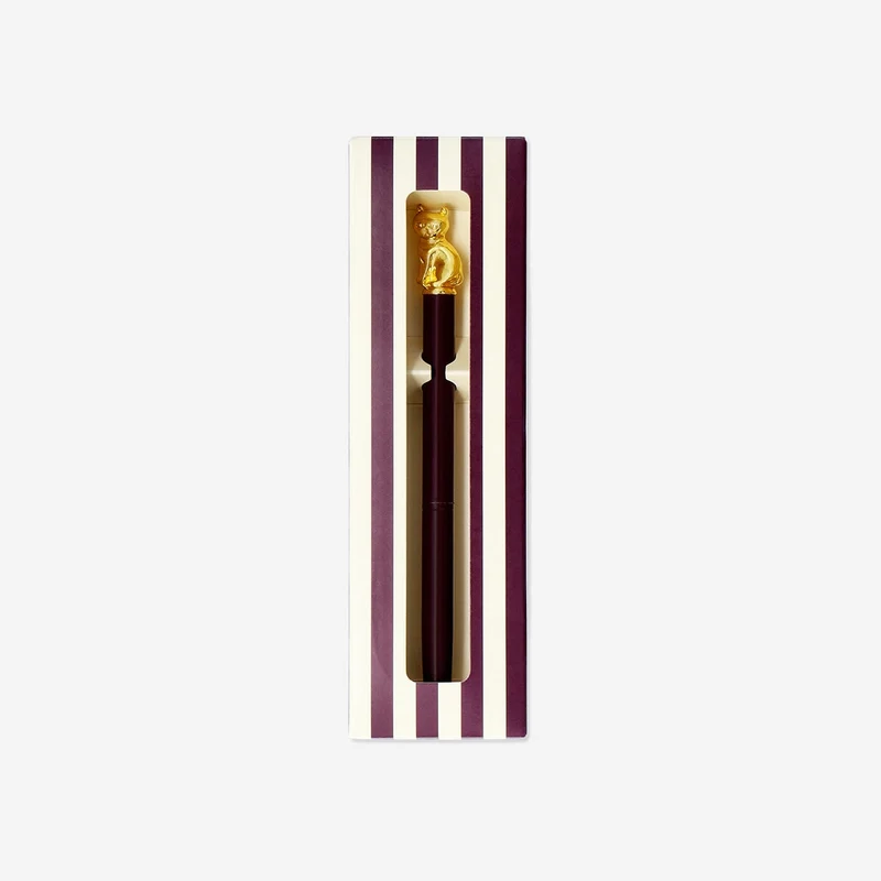 Ballpoint pen with gold cat topper - Black ink