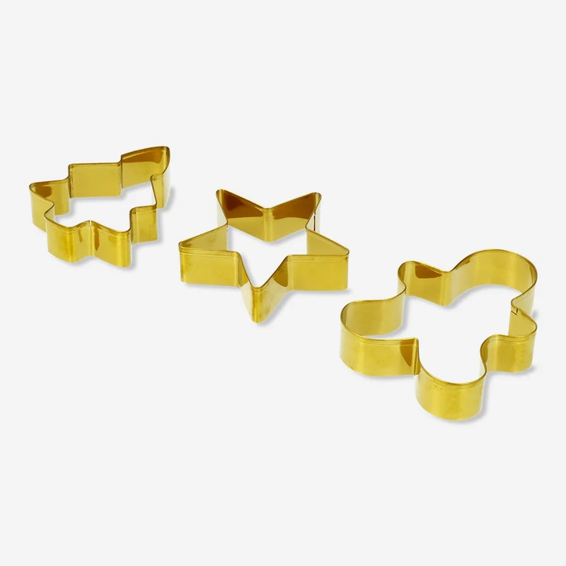 Gold cookie cutters set - 3 pcs