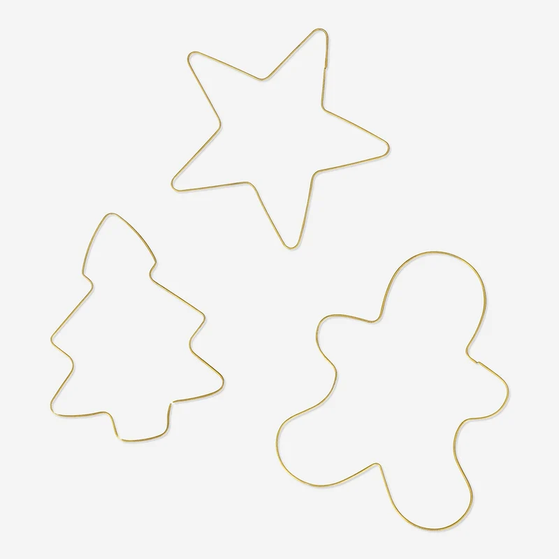 Gold cookie cutters set - 3 pcs