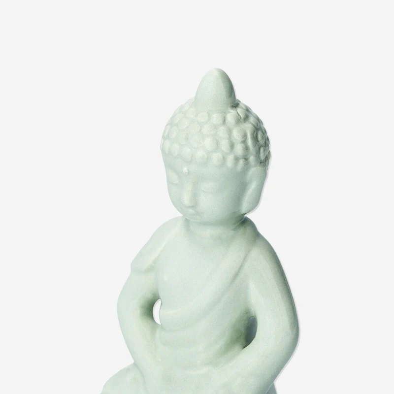 Green ceramic Buddha