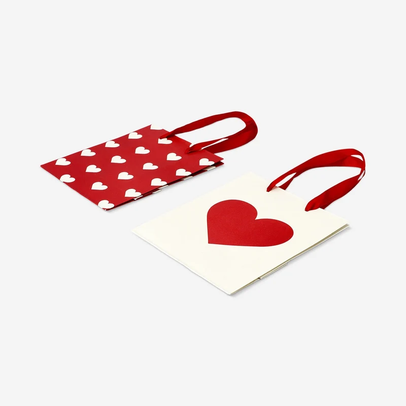 Set of gift bags with hearts - 2 pcs