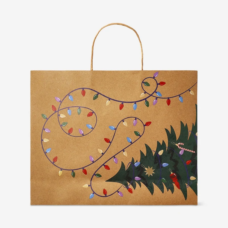 Gift bag with pom pom cat - 34 cm