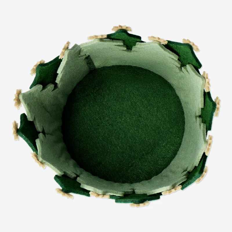 Decorative green felt basket