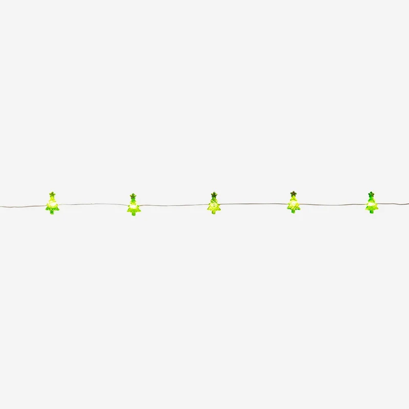 String lights with Christmas trees