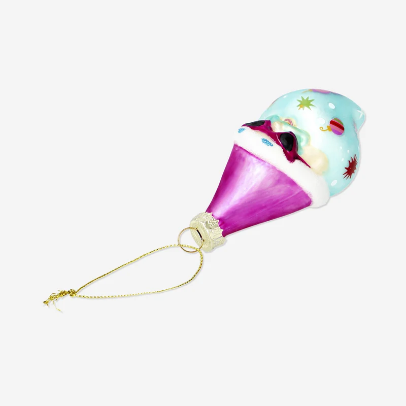Christmas bauble - Colourful Santa with hat