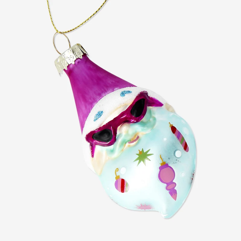 Christmas bauble - Colourful Santa with hat