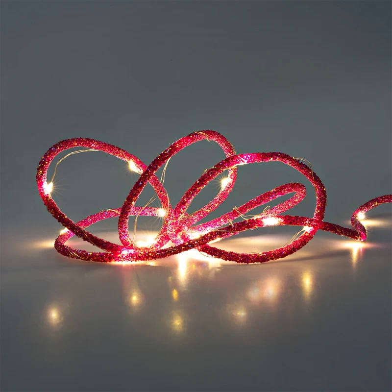 Pink tube string lights - 230 cm