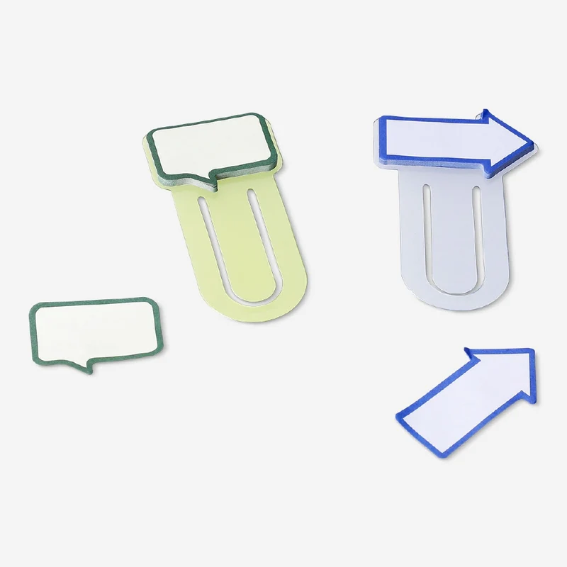 Paper clips with sticky memos - 2 pcs