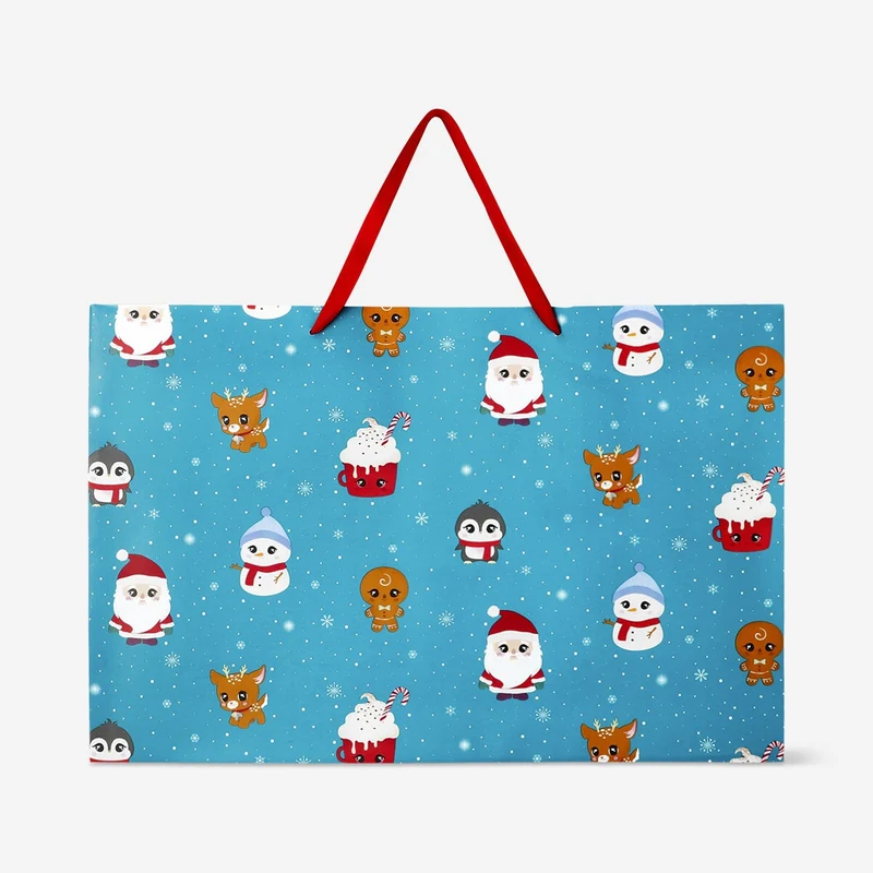 Big gift bag with Christmas icons - 30 x 45 cm