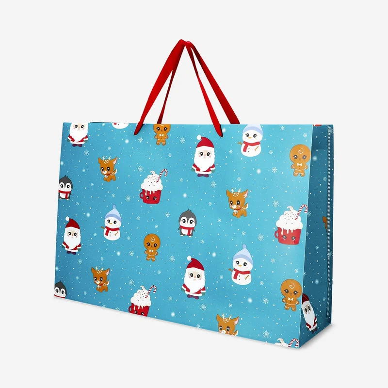Big gift bag with Christmas icons - 30 x 45 cm