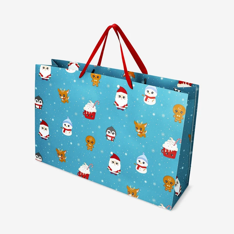 Big gift bag with Christmas icons - 30 x 45 cm