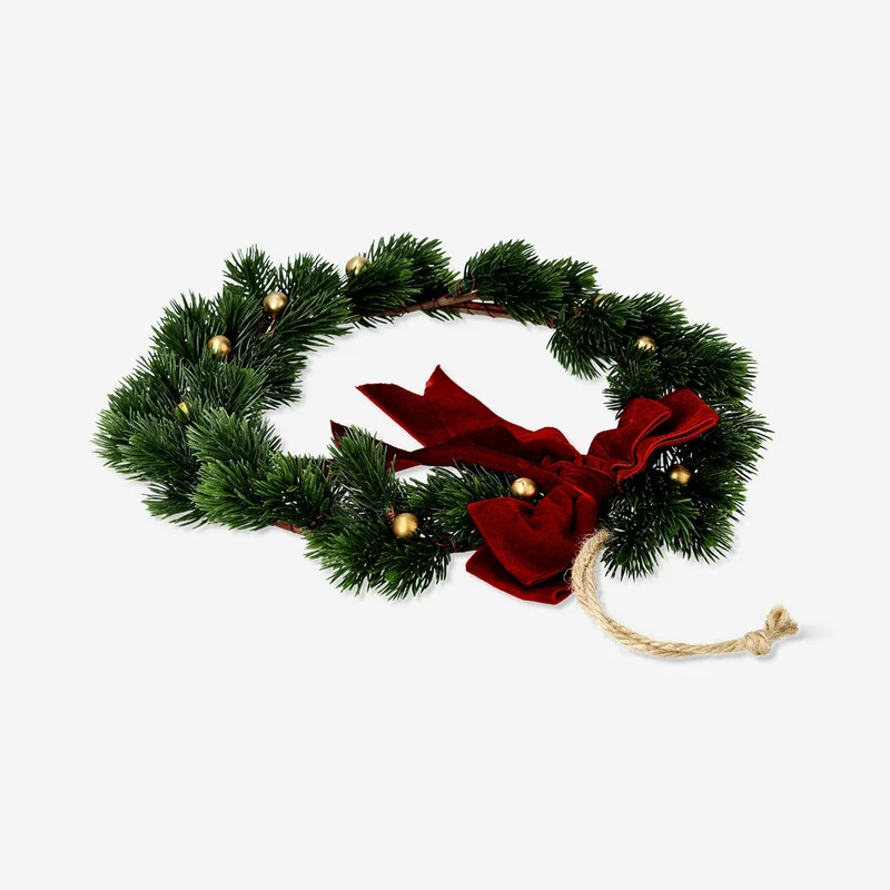 Wreath with red bow - 30 cm