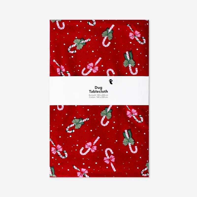 Candy cane table cloth - 140x220 cm
