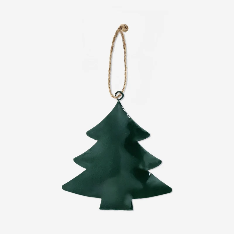 Green metal Christmas tree ornament