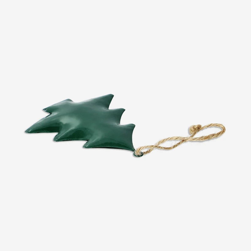 Green metal Christmas tree ornament