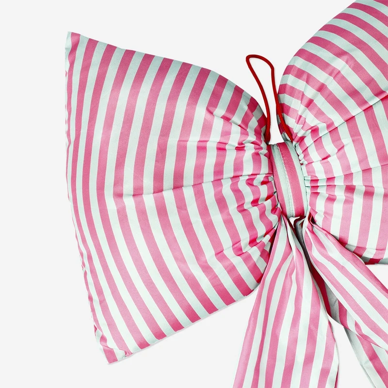 Decorative bow with stripes for hanging - 27 cm