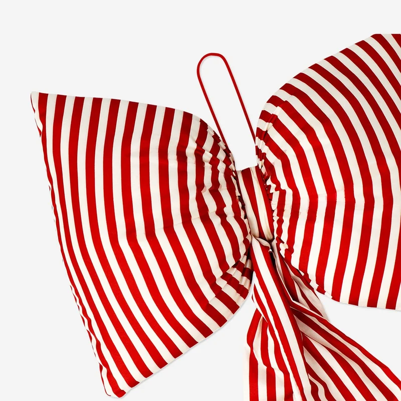 Decorative striped bow for hanging - 47 cm