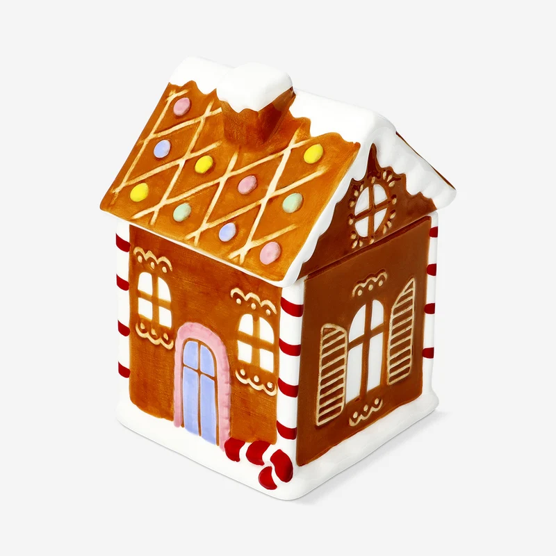 Gingerbread house storage jar - 15 cm
