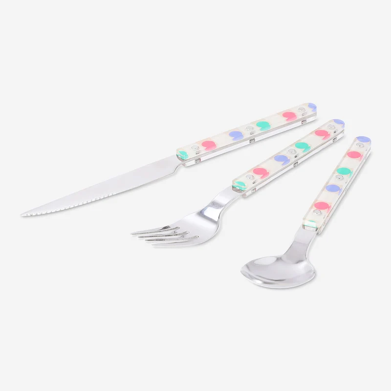 Cutlery set with dots - 3 pcs