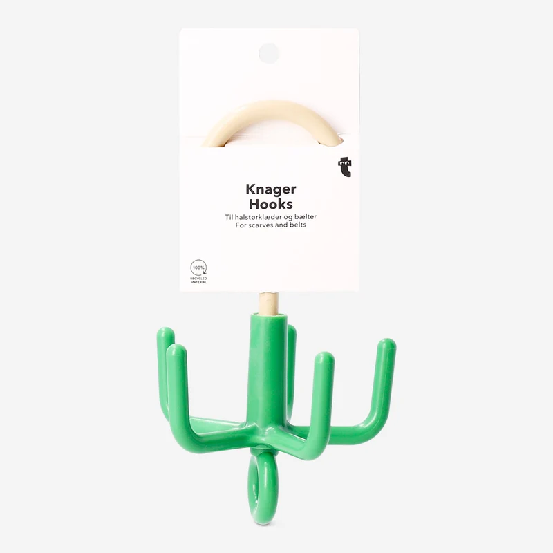 Green hook for scarves and belts