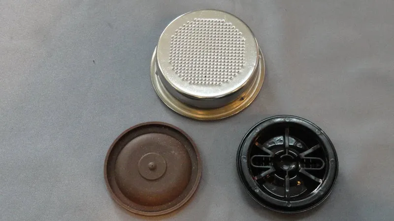 Kit filtro 2 tazze vaschetta termocream in gomma marrone + convogliatore 1 buco Ariete