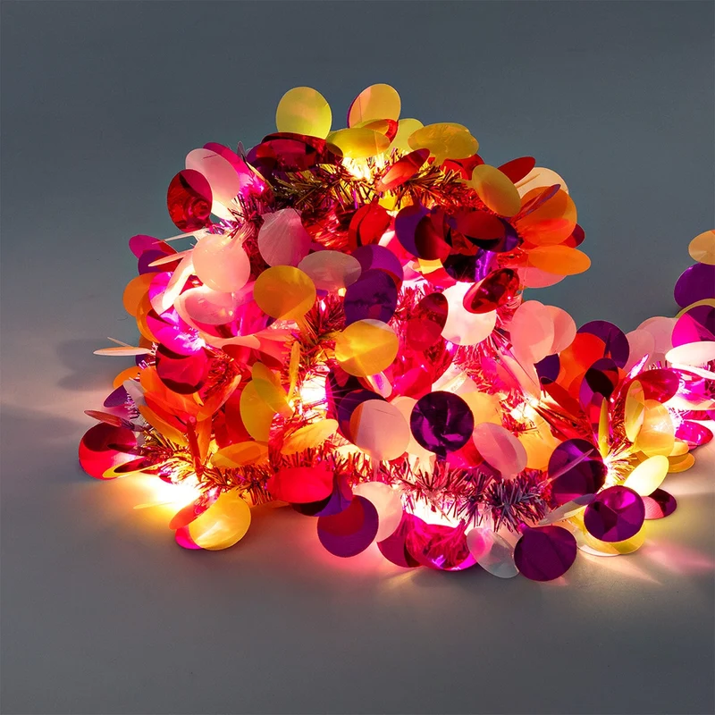 String lights with multi coloured sequins