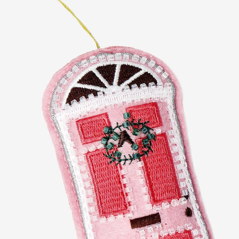 Hanging ornament - Door with beads and wreath