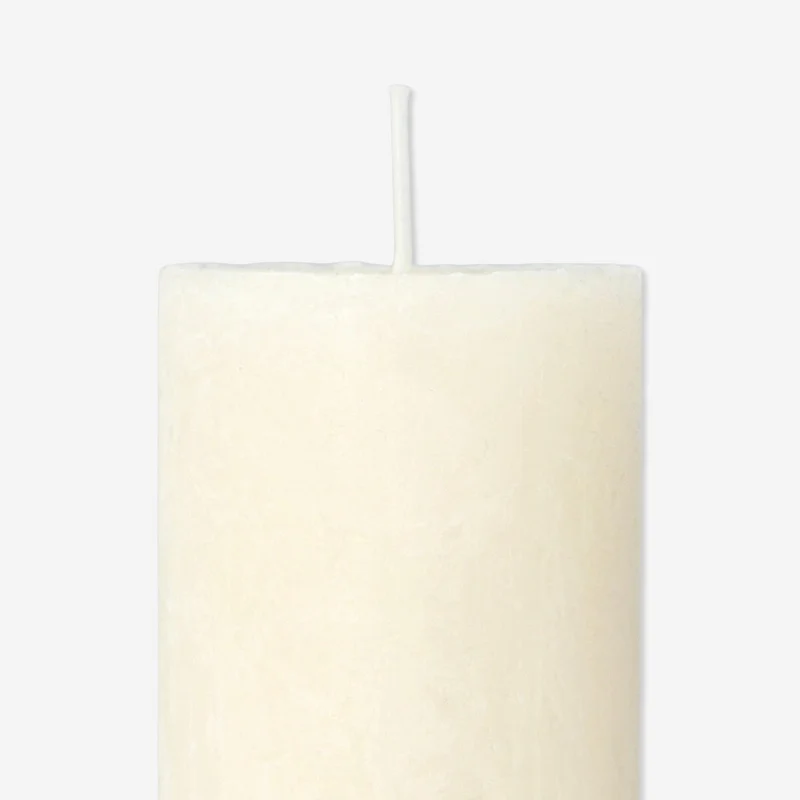 Ivory White Rustic Pillar Candle - 12 cm