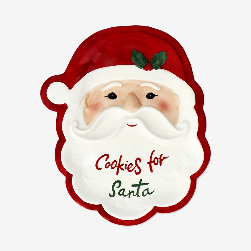 Santa face serving plate - 29 cm