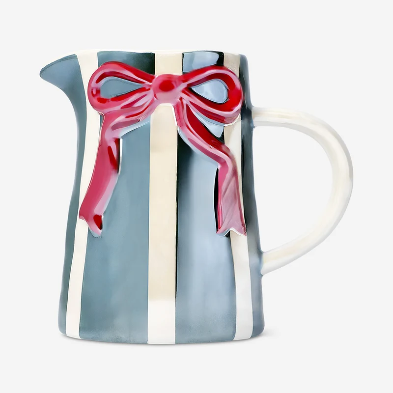 Striped jug with embossed bow - 1 L