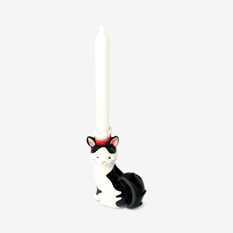 Ceramic cat candle holder