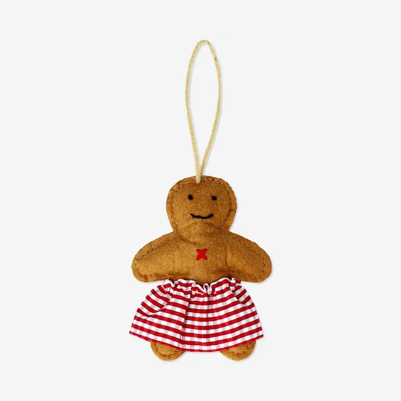 Felt gingerbread woman ornament