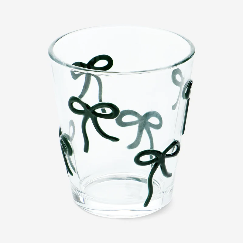 Drinking glass with embossed bows - 220 ml