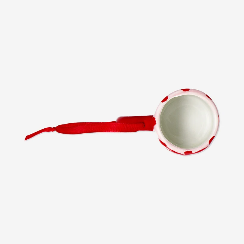 Mini stripy mug with bow ornament