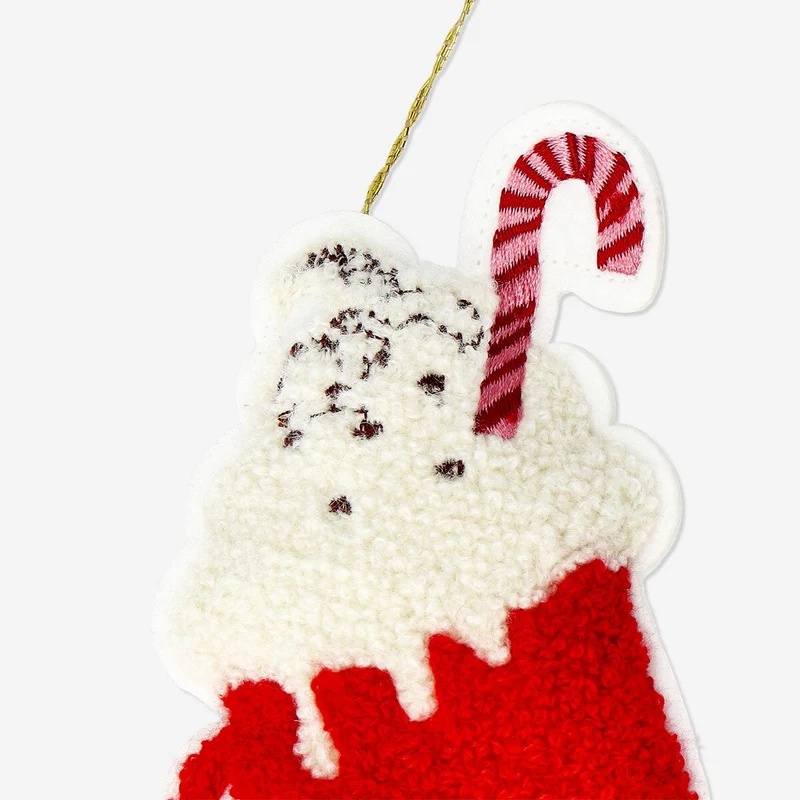 Hot chocolate bouclé ornament
