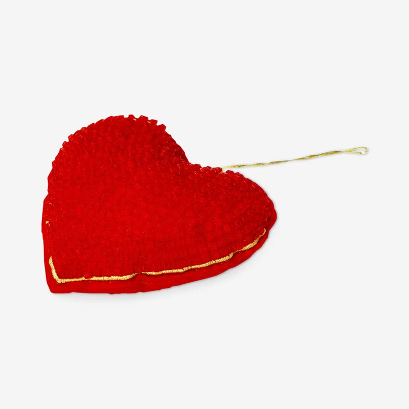 Heart ornament with beads