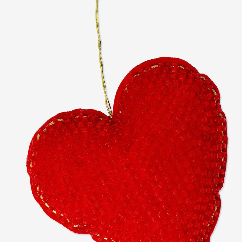 Heart ornament with beads