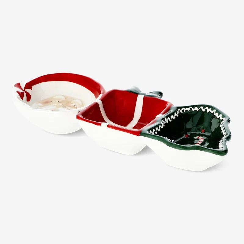 Christmas set of attached serving bowls - 3 pcs