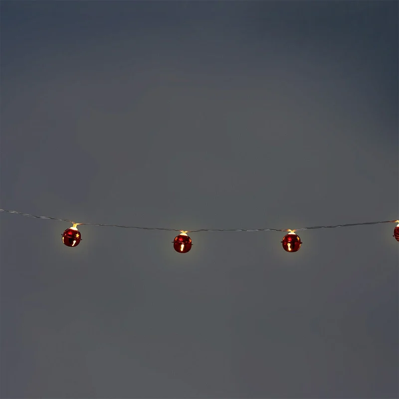 String lights with red bells - 285 cm