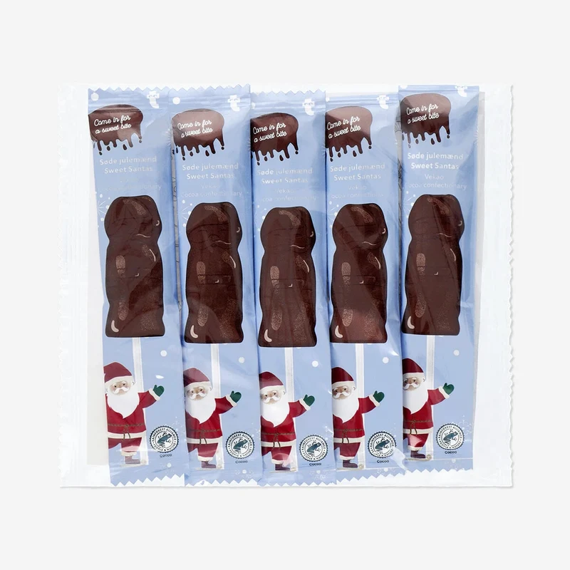 Milk cocoa confectionery Santa lollipops