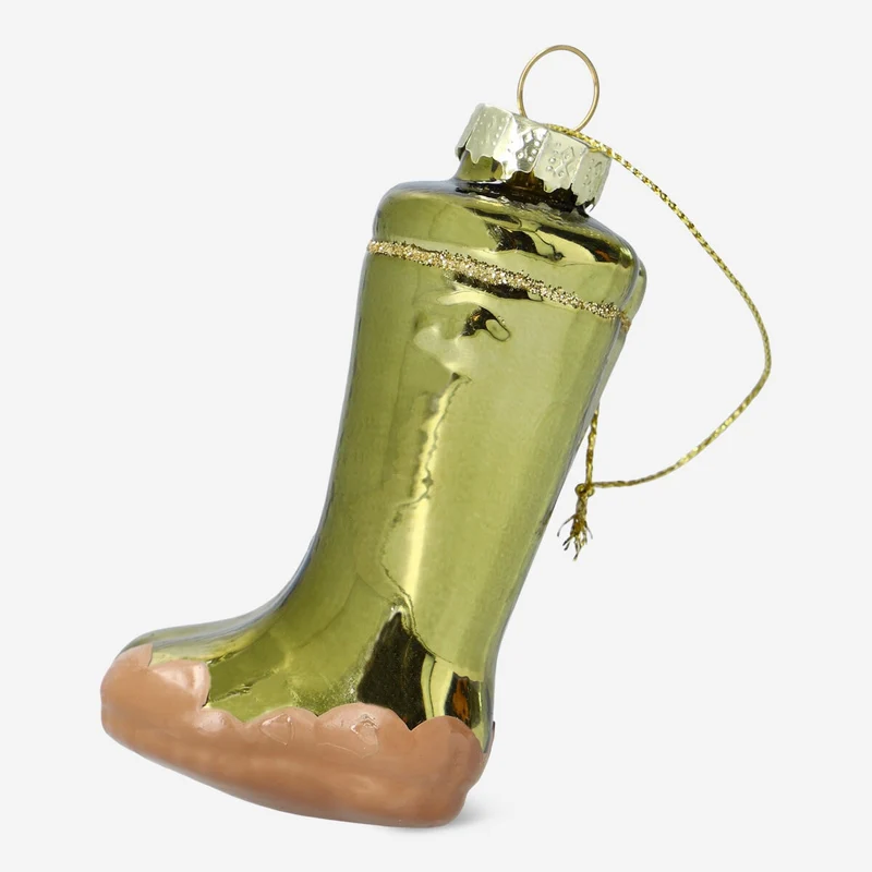 Christmas bauble. Rubber boots