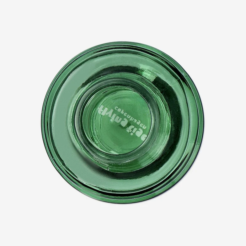 Green glass vase - 9 cm
