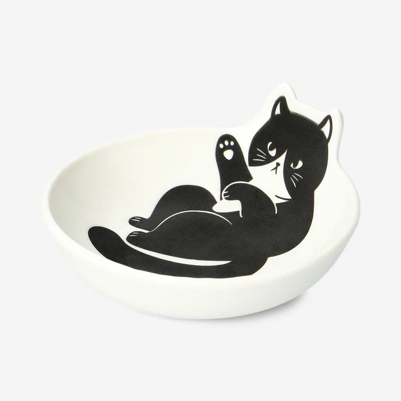 White bowl with cat - 10 cm