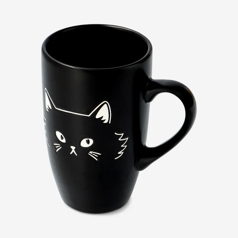 Black cat mug with handle - 400 ml