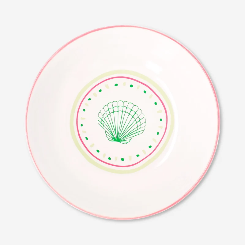 Ceramic bowl with dots and seashell - 15 cm